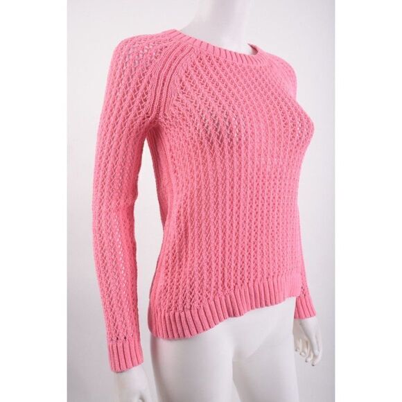 Talbots Womans Sweater Size P Pink Loose Knit Crewneck - Picture 2 of 6